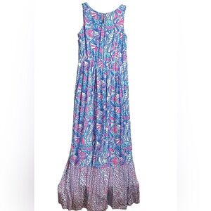 LILLY PULITZER Dress Girls XLarge For Target Floral  Maxi Fit & Flare Preppy